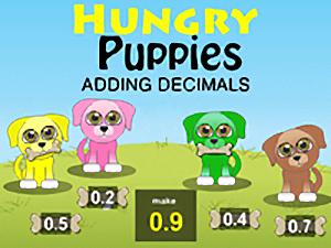 Hungry Puppies Adding Decimals